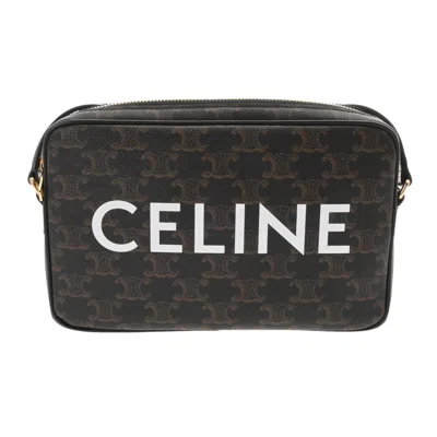 Pre-owned Celine Black Leather Canvas Shoulder Bag ()