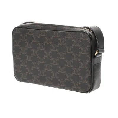 Pre-owned Celine Black Leather Canvas Shoulder Bag ()