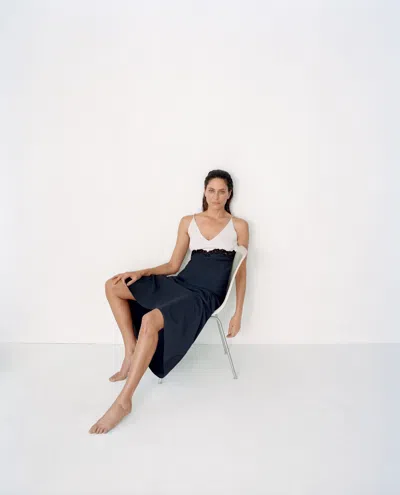 Gabriela Hearst Womens Dark Navy Amaryllis Sleeveless Contrast Silk Maxi Dress In Blue