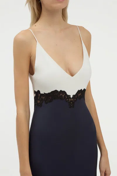 Gabriela Hearst Womens Dark Navy Amaryllis Sleeveless Contrast Silk Maxi Dress In Blue