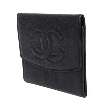 Pre-owned Chanel Black Grained Calfskin Coin Purse/coin Case ()