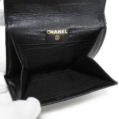 Pre-owned Chanel Black Grained Calfskin Coin Purse/coin Case ()