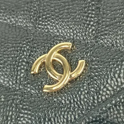 Pre-owned Chanel Black Grained Calfskin Pochette Shoulder Bag ()