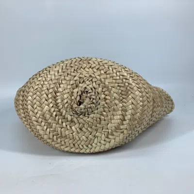 Pre-owned Christian Louboutin Beige Brown Raffia Leather Shoulder Bag Tote Bag ()