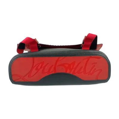 Pre-owned Christian Louboutin Black Red Color Leather Handbag Messenger Bag Shoulder Bag ()