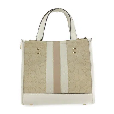 Pre-owned Coach Beige Signature Line Leather Handbag Shoulder Bag ()
