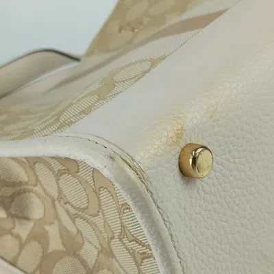 Pre-owned Coach Beige Signature Line Leather Handbag Shoulder Bag ()