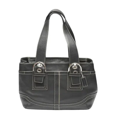 Pre-owned Coach Black Leather Handbag Tote Bag ()