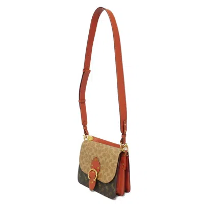 Pre-owned Coach Signature Beige Multi-color Signature Line Shoulder Bag ()