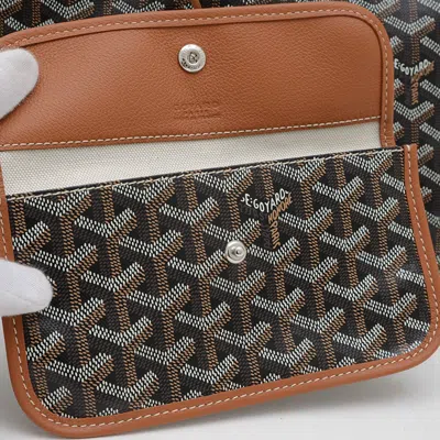Pre-owned Goyard Black Brown Leather Canvas Tote Bag ()