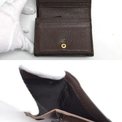 Pre-owned Gucci Beige Brown Dark Brown Green Red Color Coated Canvas Coin Purse/coin Case () In Multi