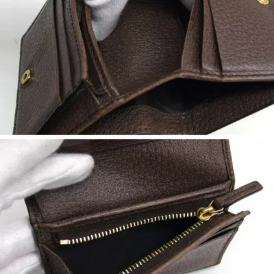 Pre-owned Gucci Beige Brown Dark Brown Green Red Color Coated Canvas Coin Purse/coin Case () In Multi