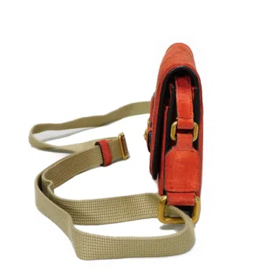 Pre-owned Gucci Horsebit Red Color Suede Clutch Bag Shoulder Bag ()