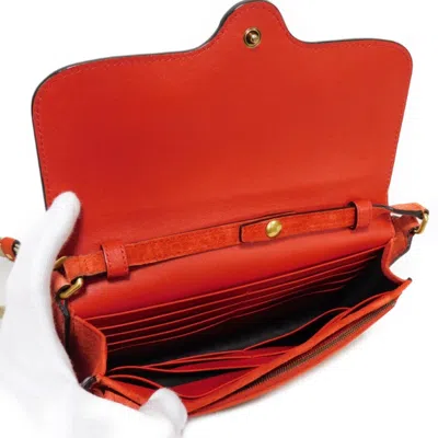 Pre-owned Gucci Horsebit Red Color Suede Clutch Bag Shoulder Bag ()