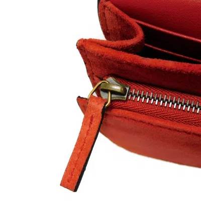Pre-owned Gucci Horsebit Red Color Suede Clutch Bag Shoulder Bag ()