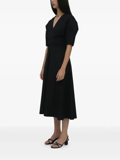 Rosetta Getty Stretch-cotton Poplin Dress In Blue