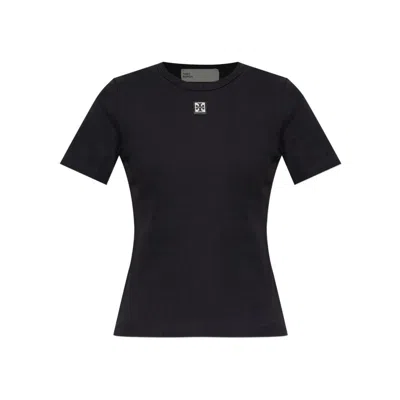 Tory Burch Crew Neck Ribbed Texture Short Sleeves Top