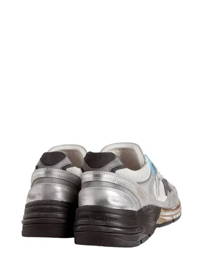 Golden Goose Dad-star Sneakers In Mesh And Laminated Leather Color Grey And Blackrunning In Multi