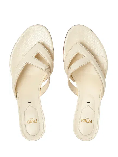 Fendi Light Yellow Open Toe Sandals