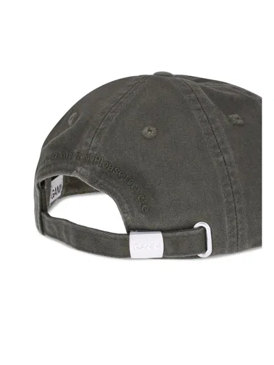 Ganni Washed Cotton Canvas Cap Emb