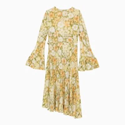 Acne Studios Wrap-effect Floral-print Hammered-crepe Mini Dress In Multi