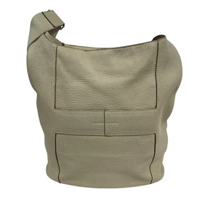 Pre-owned Hermes Beige Parchemin Taurillon Clemence Leather Shoulder Bag ()