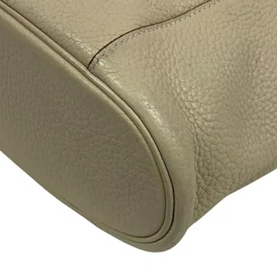 Pre-owned Hermes Beige Parchemin Taurillon Clemence Leather Shoulder Bag ()