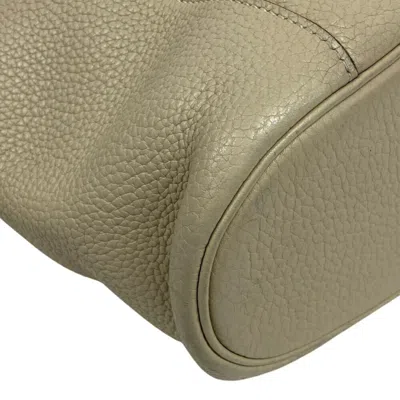 Pre-owned Hermes Beige Parchemin Taurillon Clemence Leather Shoulder Bag ()