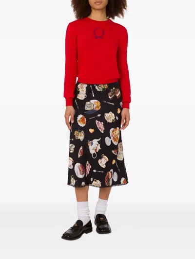 Moschino Wool Blend Pullover Laurel Crown