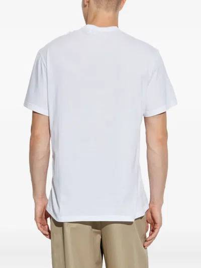 Alexander Mcqueen White Crewneck T-shirt With Logo Print On The Front In Cotton Man