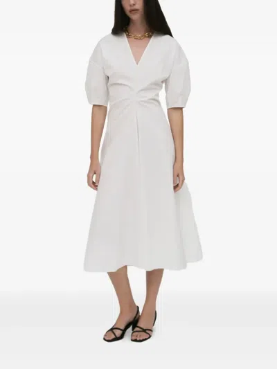 Rosetta Getty Stretch-cotton Poplin Dress In White