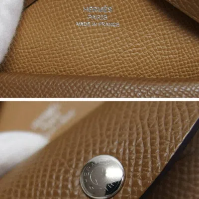 Pre-owned Hermes Brown Marron Epsom Leather Coin Purse/coin Case ()