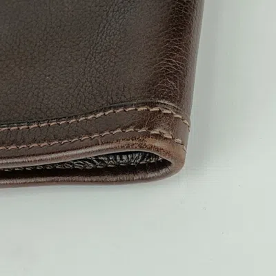 Pre-owned Hermes Dark Brown Leather Clutch Bag Handbag ()