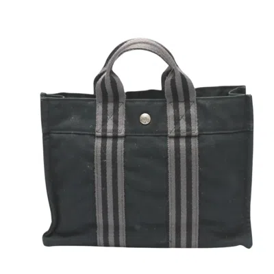 Pre-owned Hermes Her Line Gray Canvas Tote Bag ()