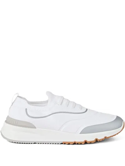 Brunello Cucinelli Stylish Sneakers With Contrast Panel And Pull Tab In Animal Print