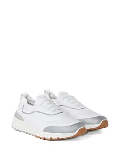 Brunello Cucinelli Stylish Sneakers With Contrast Panel And Pull Tab In Animal Print