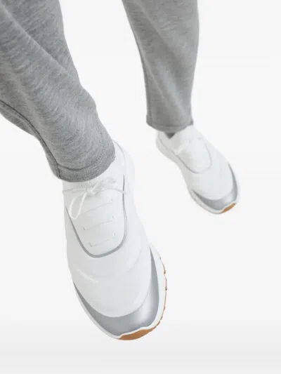 Brunello Cucinelli Stylish Sneakers With Contrast Panel And Pull Tab In Animal Print