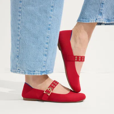 Rothys The Max Buckle Mary Jane In Red In Red
