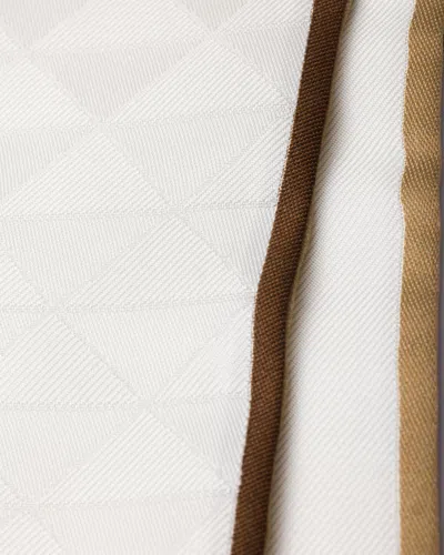 Prada Womens Neutral Printed Jacquard Skinny Silk Twill Scarf