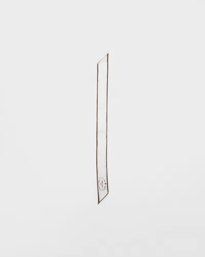 Prada Womens Neutral Printed Jacquard Skinny Silk Twill Scarf