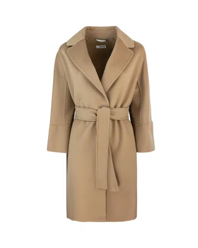 S Max Mara Esturia Midi Coat In Camel Wool In Brown