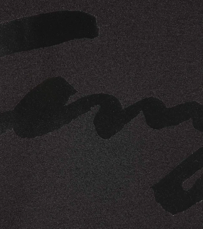 Shop Kenzo Cropped Printed Hoodie In Black