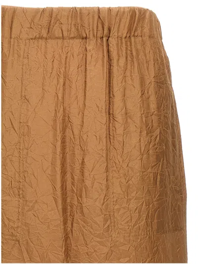 Max Mara Crinkled Texture Midi Skirt With Elastic Waistband
