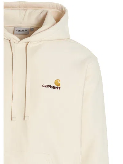 Carhartt Wip Cream Cotton Hooded American Script Sweat