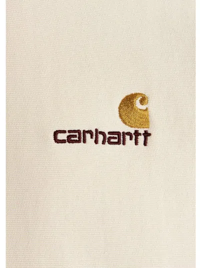 Carhartt Wip Cream Cotton Hooded American Script Sweat