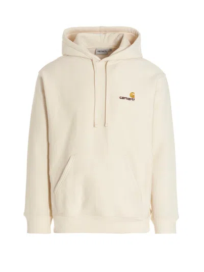Carhartt Wip Cream Cotton Hooded American Script Sweat