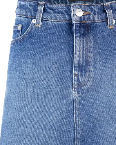 Apc A.p.c. Gonna Jupe Moss Washed Indigo In Blue