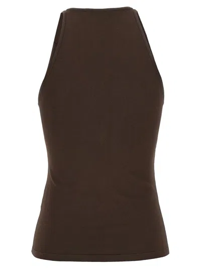 Max Mara V-neck Ribbed Tank Top In Brown