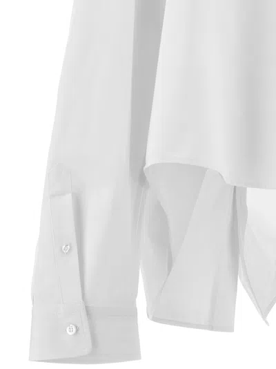 Balenciaga Asymmetric Shirt With Logo Embroidery In White
