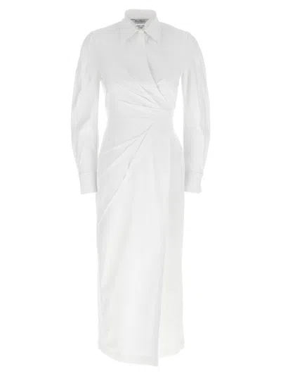 Max Mara Wrap Design Dress Buttoned Cuffs In White
